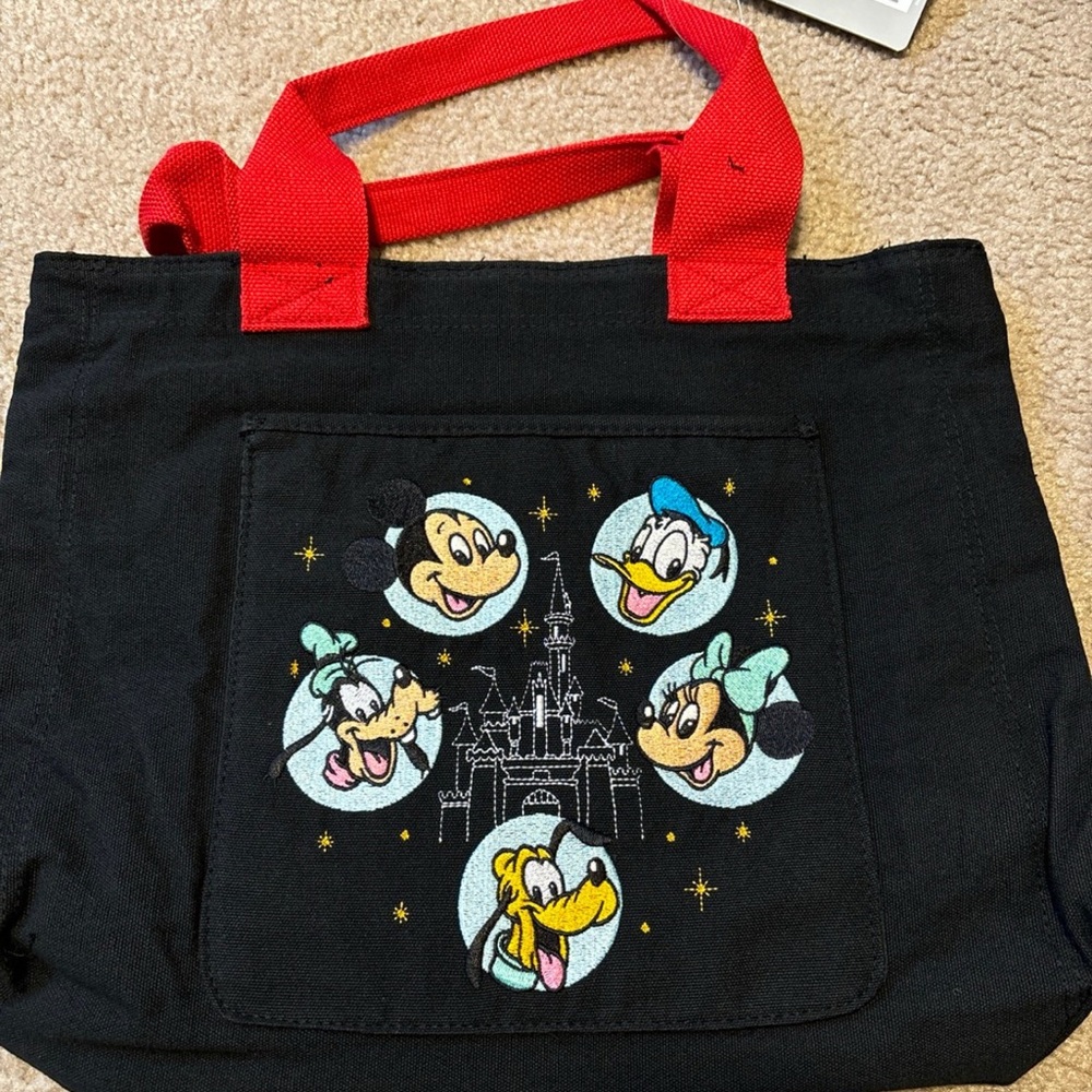 Disney Black Tote Bag with Red Handles